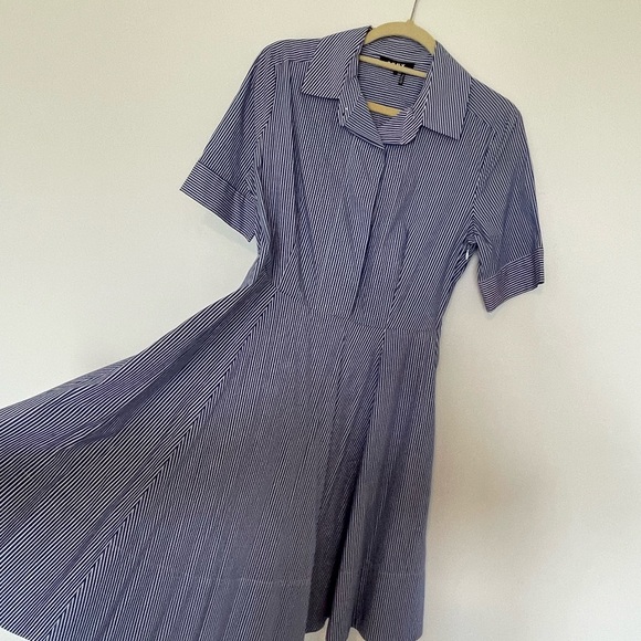 Dkny Dresses & Skirts - DKNY Navy Striped Midi Dress